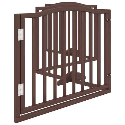 Vidaxl Puerta Para Perros Plegable 4 Paneles Álamo Marrón Roble 320 Cm_4