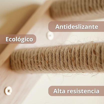 Escaleras De Escalada Para Gatos Salitre Con Rascador De Yute Y Diseño Mural Althea Living 40x40x22cm_5