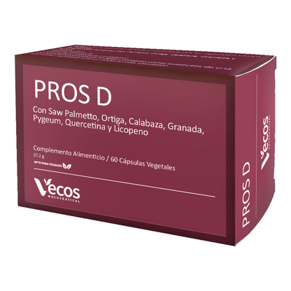 Pros D Vecos 60 Cápsulas | Función Urinaria Y Salud Masculina | Saw Palmetto, Zinc Y Vitamina D_0