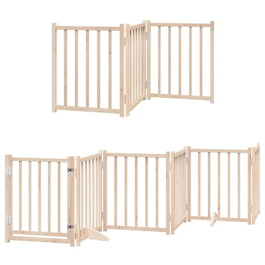 Vidaxl Puerta Para Perros Plegable 15 Paneles Madera De Álamo 750 Cm_0