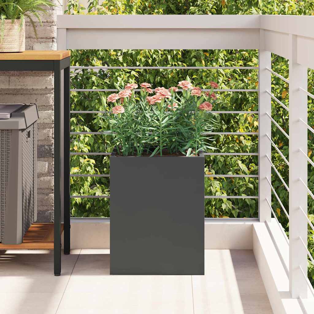 Macetero De Jardín Negro 32 X 32 X 40 Cm Acero Laminado En Frío_3