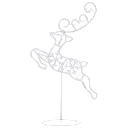 Vidaxl Renos Voladores Y Trineo Blanco Cálido 260x21x87 Cm_4