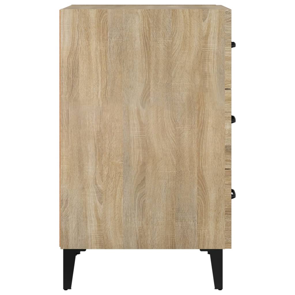 Mesita De Noche Madera De Ingeniería Roble Sonoma 40x40x66 Cm_2