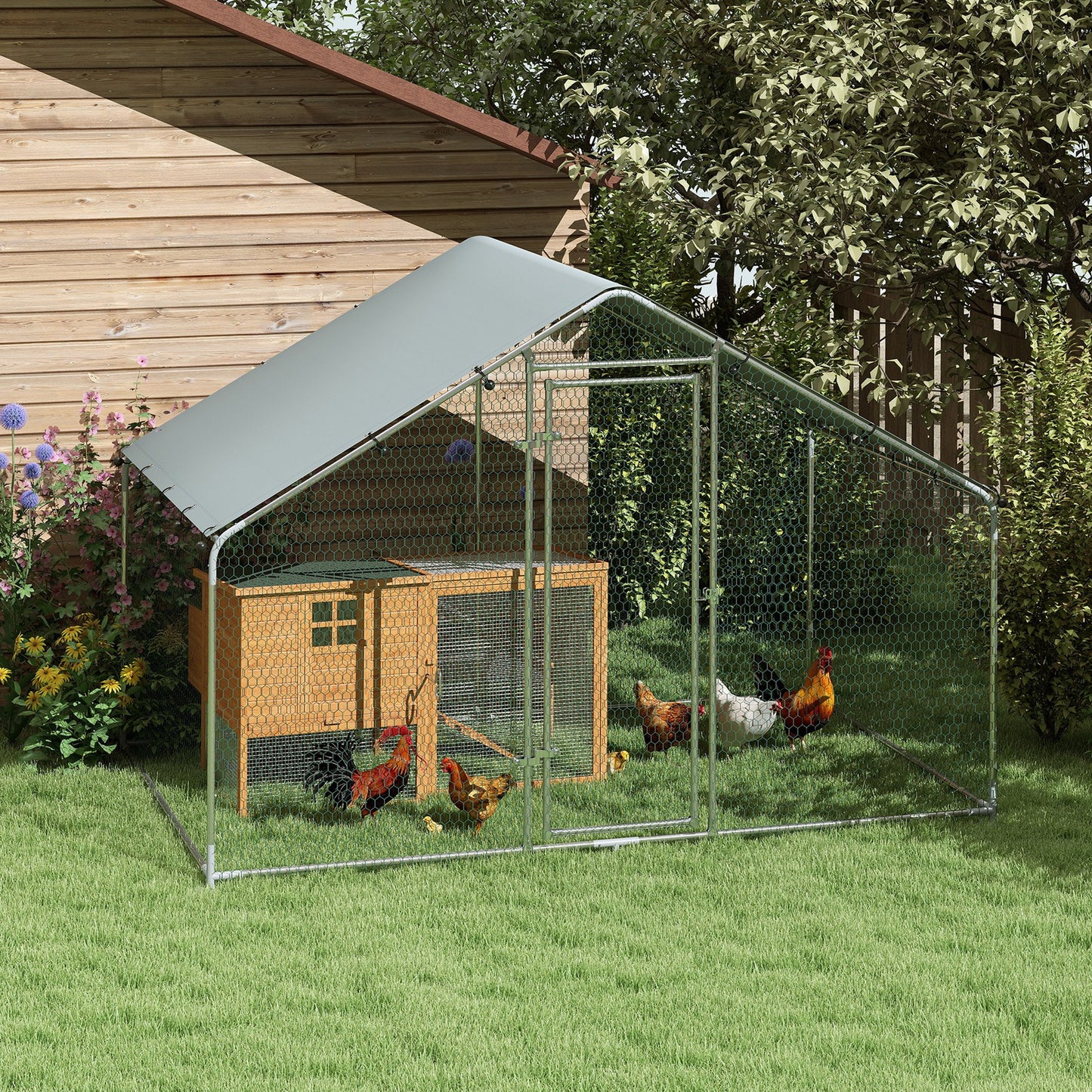 Pawhut Gallinero Para Exterior 3x1,7x1,9 M Con Cubierta Anti-uv E Impermeable_4