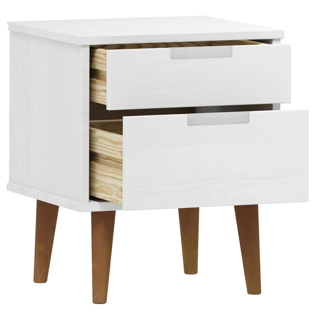 Mesita De Noche Molde Madera Maciza De Pino Blanca 40x35x48 Cm_3