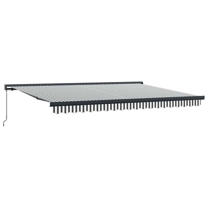 Toldo Retráctil Aluminio Y Tela Gris Antracita Y Blanco 4,5x3 M_0