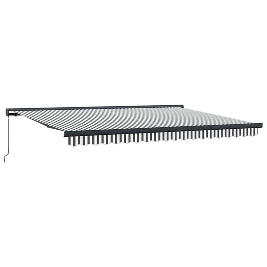 Toldo Retráctil Aluminio Y Tela Gris Antracita Y Blanco 4,5x3 M_0