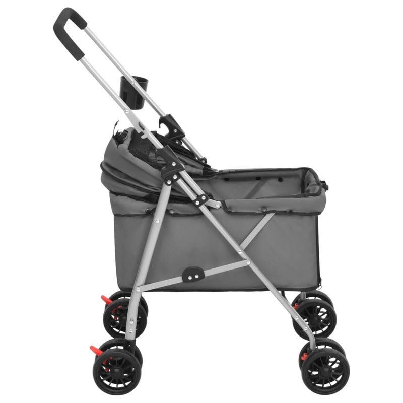Vidaxl Cochecito Para Perros Plegable Tela Oxford Gris 76x50x100 Cm_5