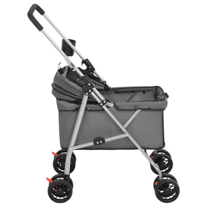 Vidaxl Cochecito Para Perros Plegable Tela Oxford Gris 76x50x100 Cm_5