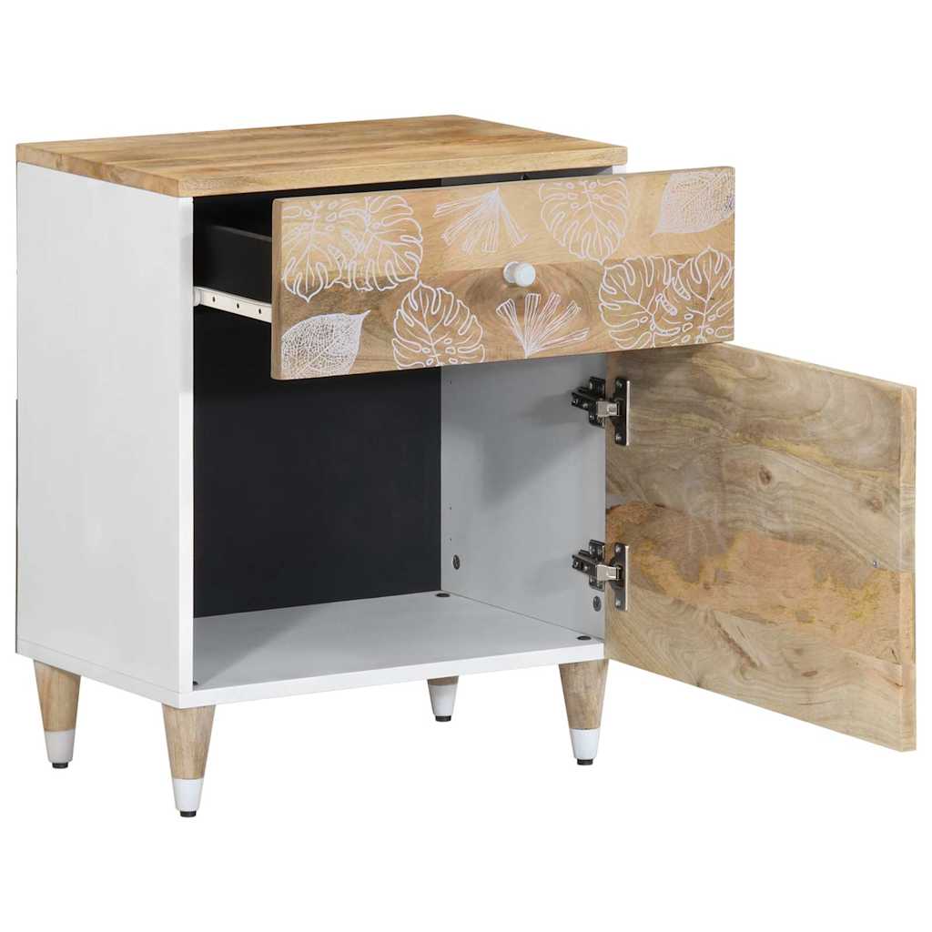 Mesita De Noche Madera Maciza De Mango 50x33x60 Cm_1