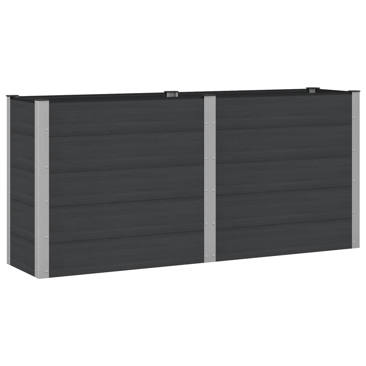 Arriate Elevado Negro 200 X 50 X 91 Cm Wpc Y Aluminio_0