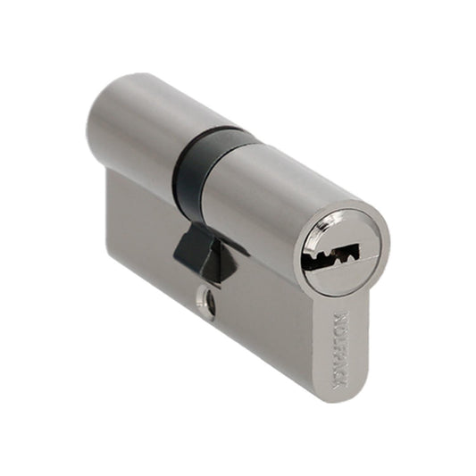 Cilindro Seguridad 30x30 Mm. Leva Larga Niquelado Con 5 Llaves_0