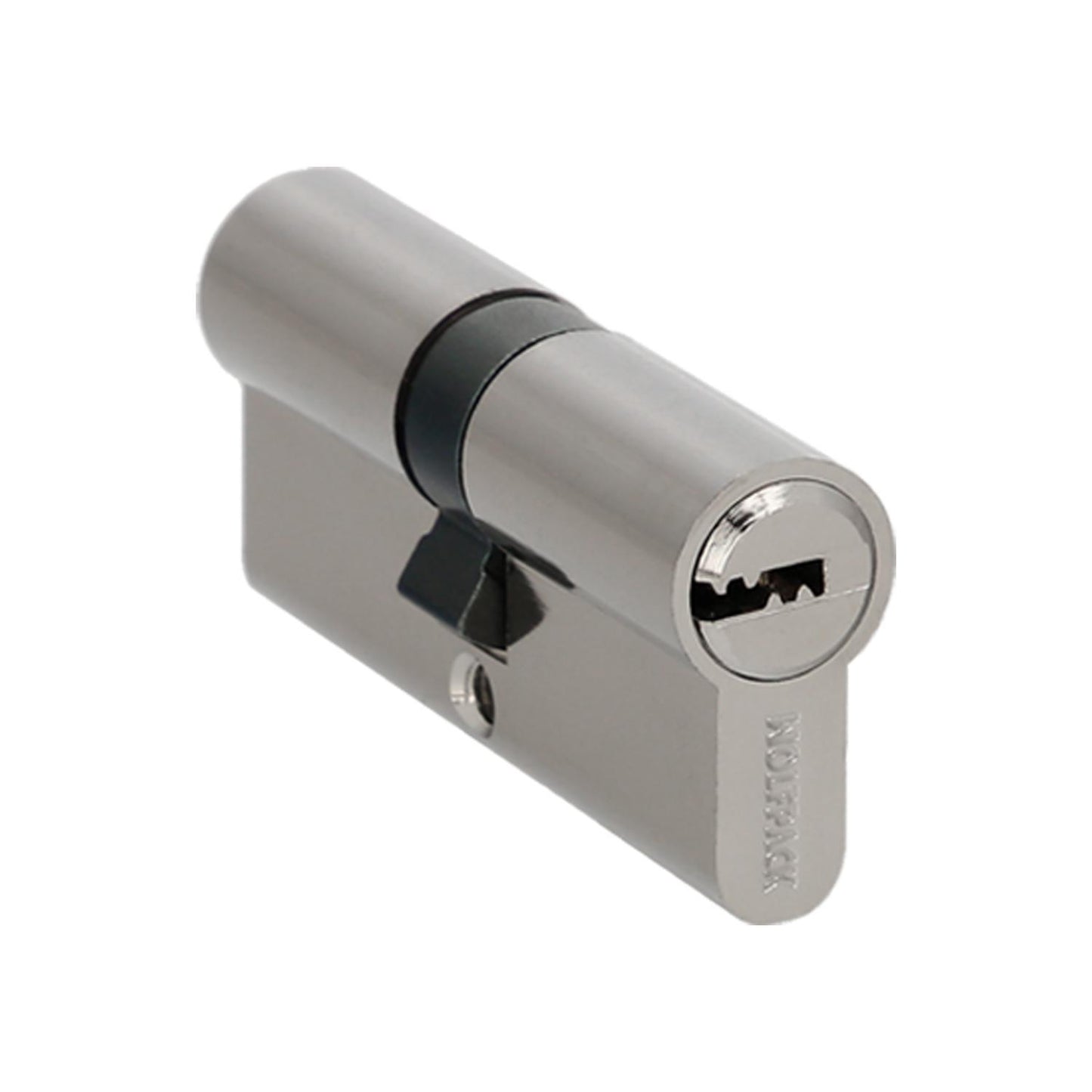 Cilindro Seguridad 30x40 Mm. Leva Larga Niquelado Con 5 Llaves_0