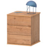 Mesita De Noche 3 Cajones, Mesilla Dormitorio Cajonera 48,5x41x40 Cm (alto X Ancho X Profundo), Briebe, Serenade, Madera