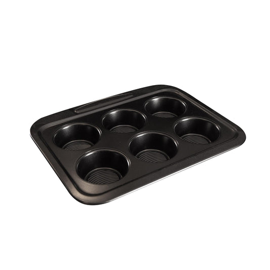 Molde Cuadrado De Horno Para 6 Muffins 28,9x23,1x3,3cm En Acero Al Carbono Masterpro_0