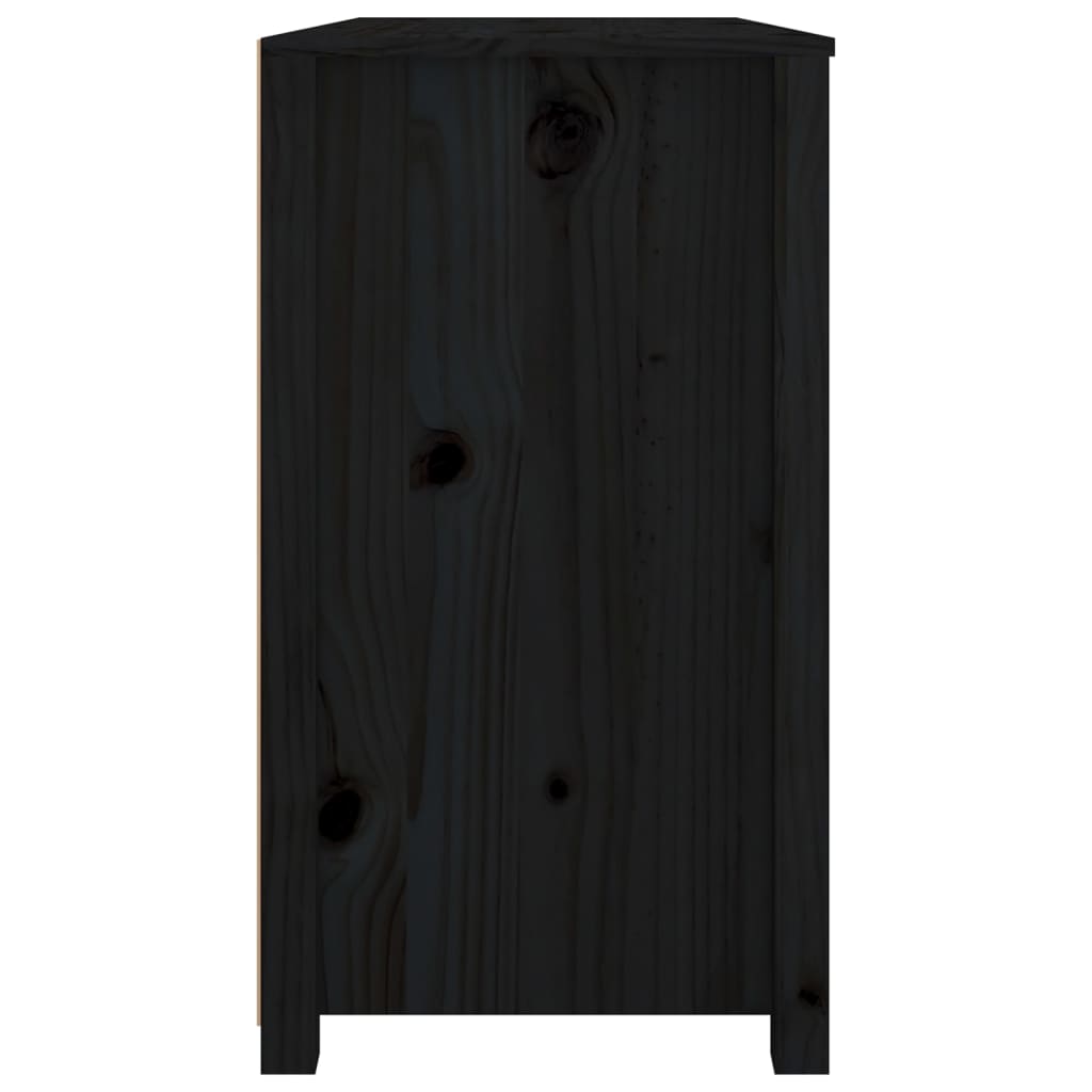 Armario Auxiliar Madera Maciza De Pino Negro 100x40x72 Cm / Vetonek_1