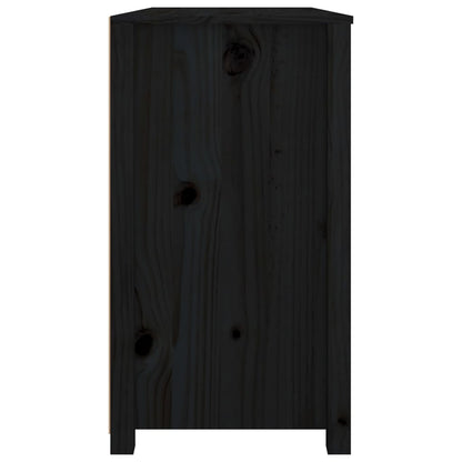 Armario Auxiliar Madera Maciza De Pino Negro 100x40x72 Cm / Vetonek_1