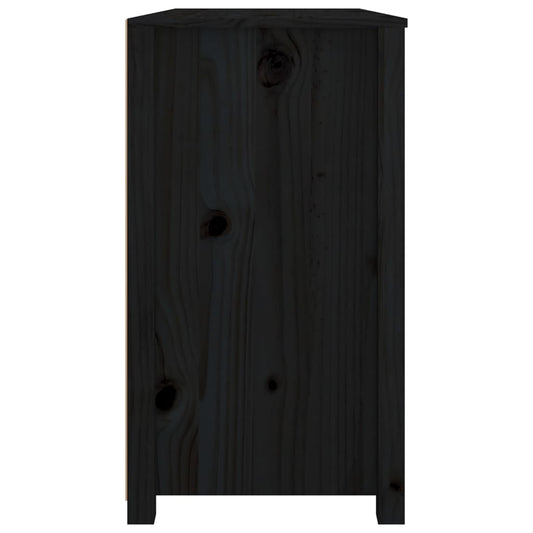 Armario Auxiliar Madera Maciza De Pino Negro 100x40x72 Cm / Vetonek_1
