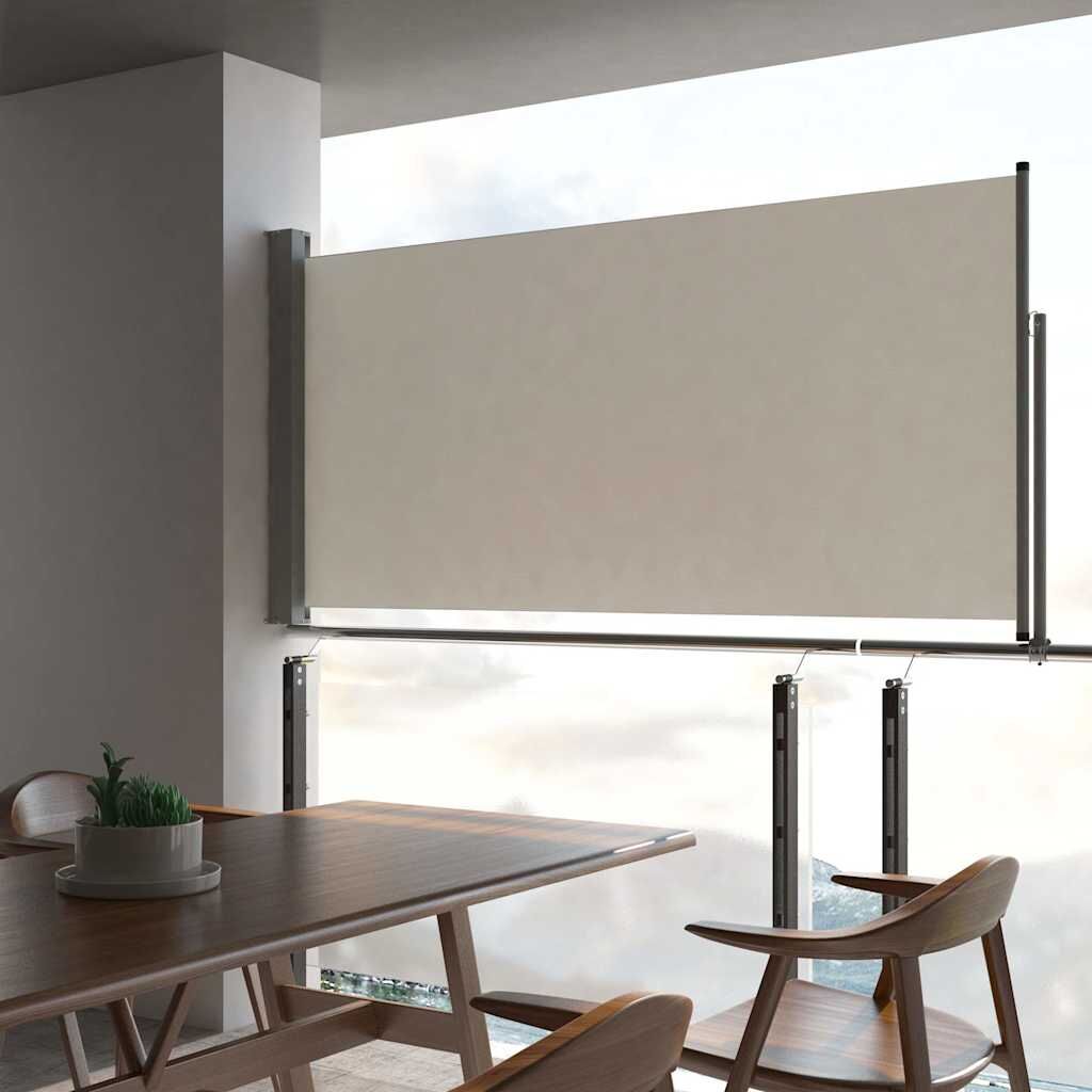 Vidaxl Toldo Lateral Retráctil Para Patio 120x300 Cm Crema_1