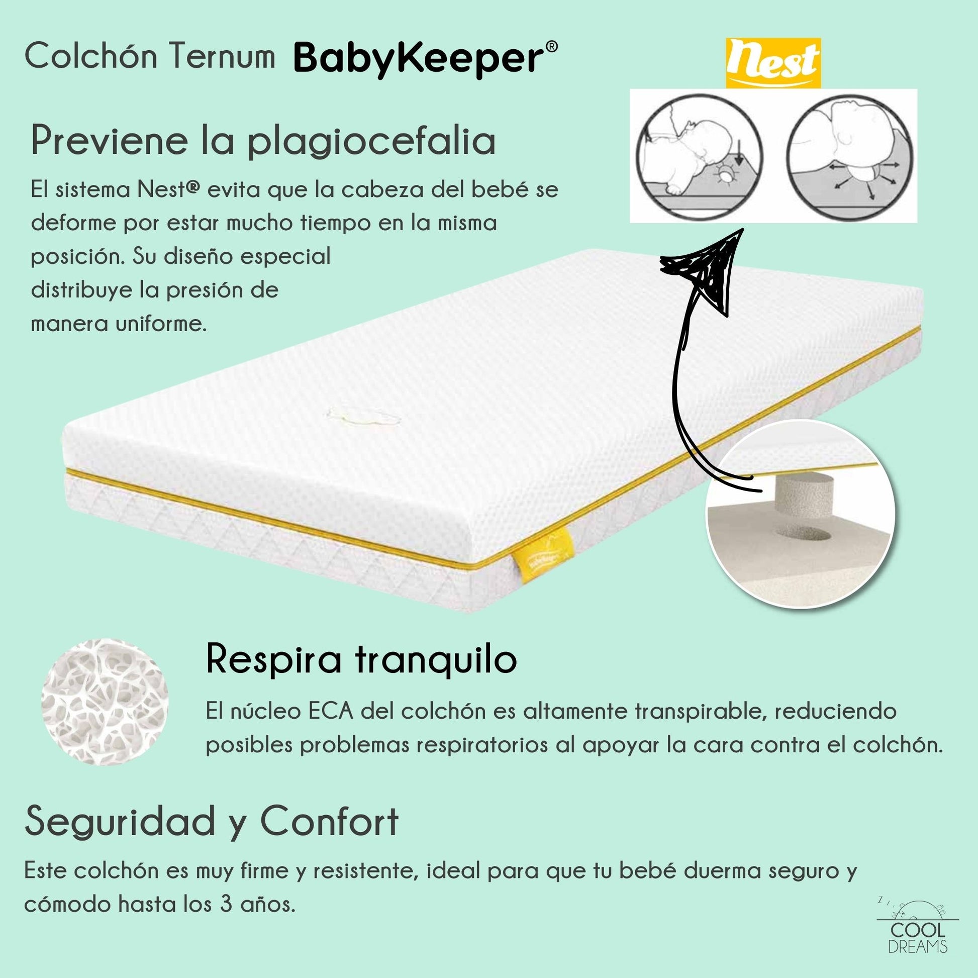 Cuna Laponia Estilo Nórdico Infantil Natural 120x60 Cm Madera De Haya Con Colchón Ternum Y 4 Ruedas Con Freno_2