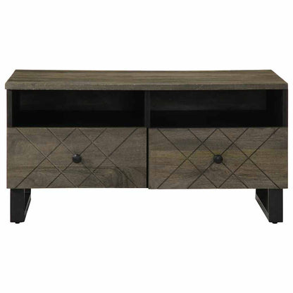Mesa De Centro Madera Maciza De Mango Negra 80x54x40 Cm_1