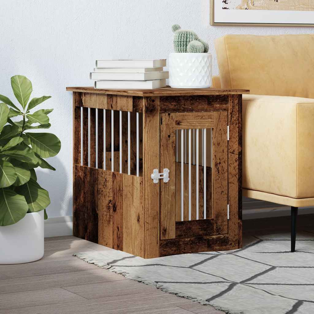 Jaula Para Perros Madera De Ingeniería Madera Vieja 45x62x59 Cm_2