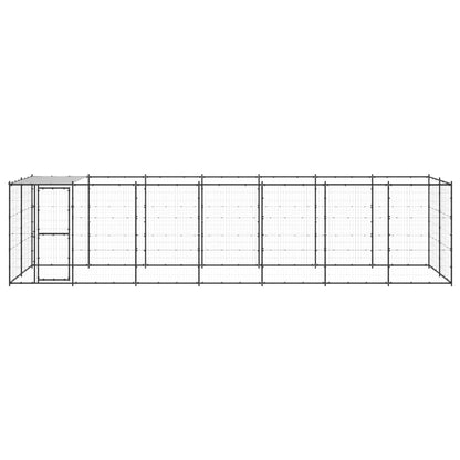Vidaxl Perrera De Exterior De Acero Con Techo 16,94 M²_1