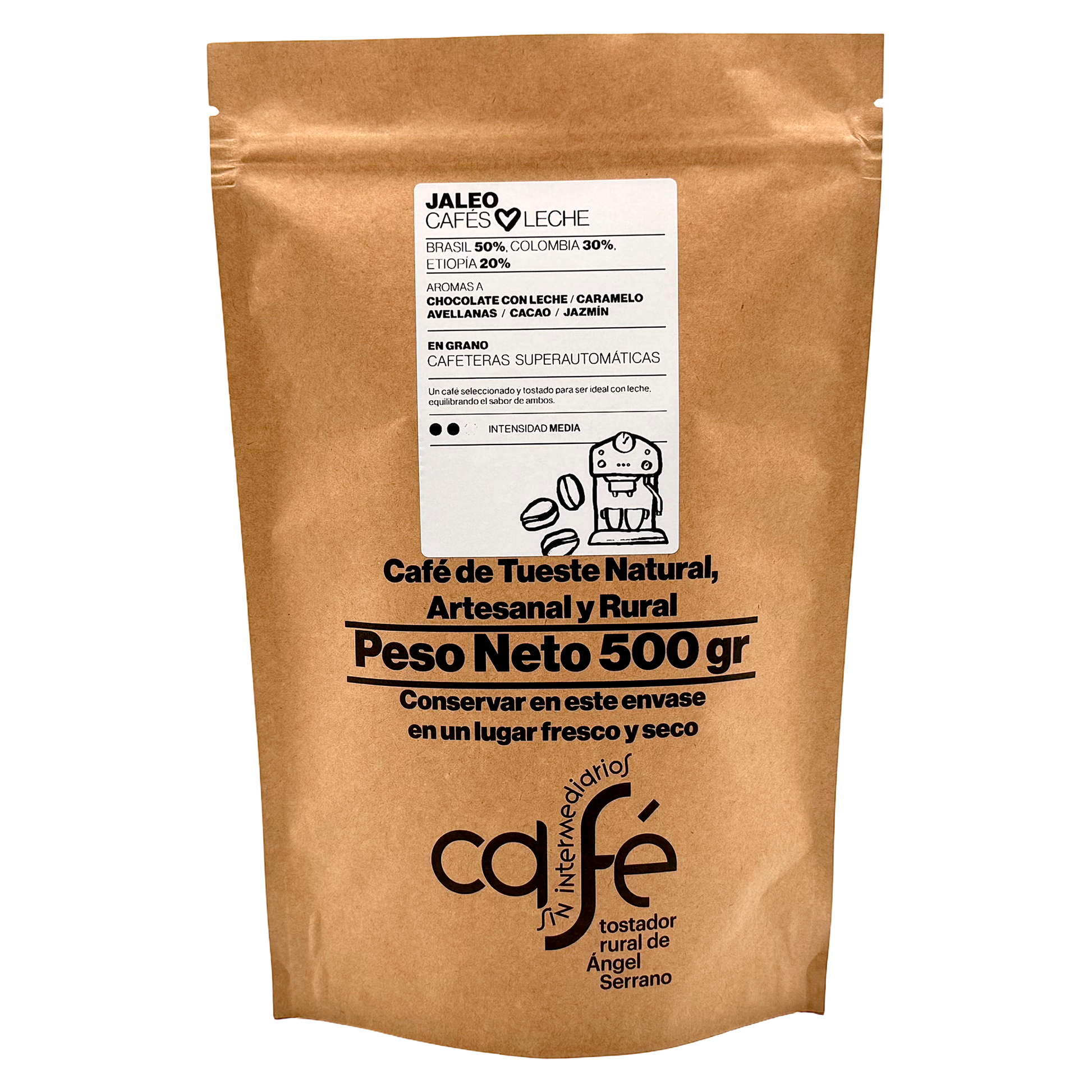 Cafe Sin Intermediarios Café Colombia Jaleo En Grano Para Superautomática 500 G_0
