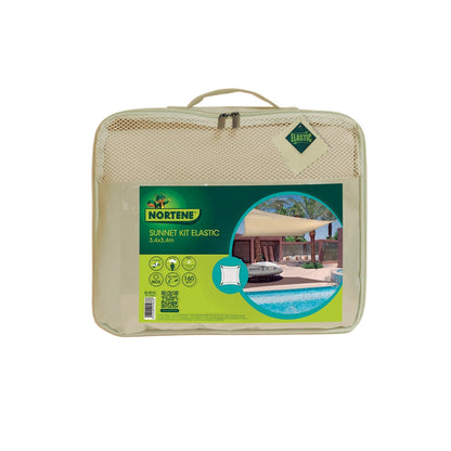 Malla De Sombreo Triangular Sunnet Kit Elast 3,4x3,4x3,4m Beige Nortene_3