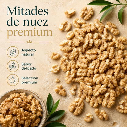 Mitades De Nuez Doradas Premium - Envasadas Al Vacío - 600g | Fruto Seco Ecológico Premium, Snack Vegano Natural_5