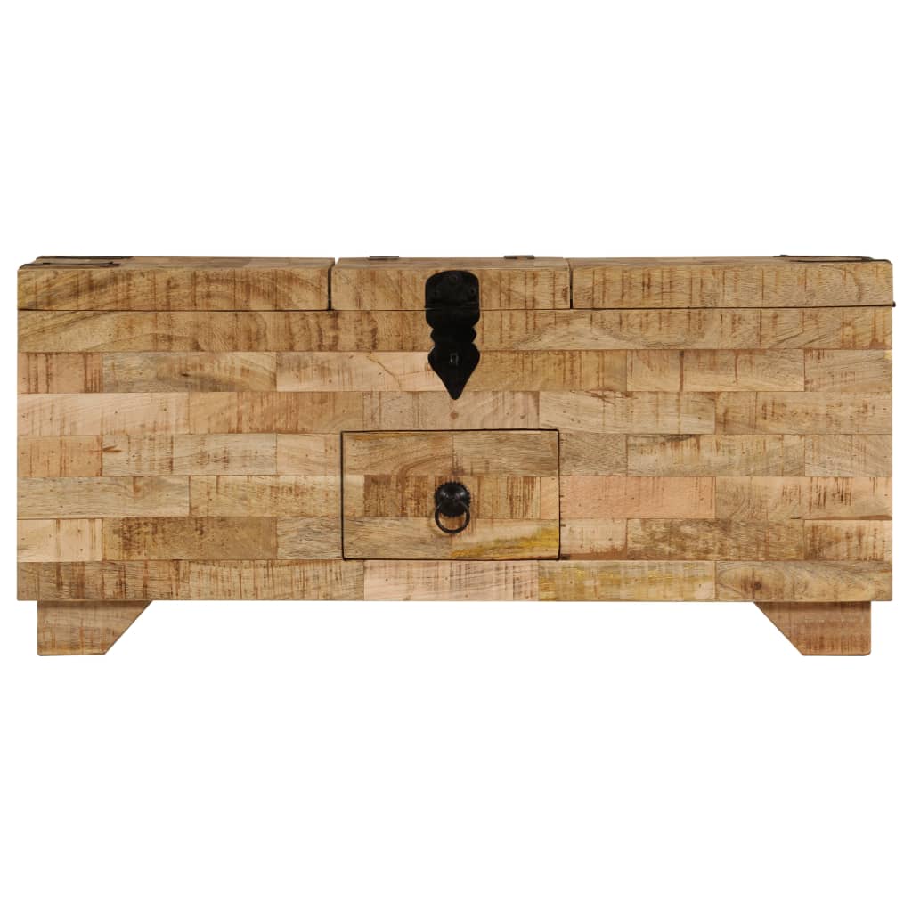 Mesa De Centro De Madera Maciza De Mango 80x40x35 Cm_2