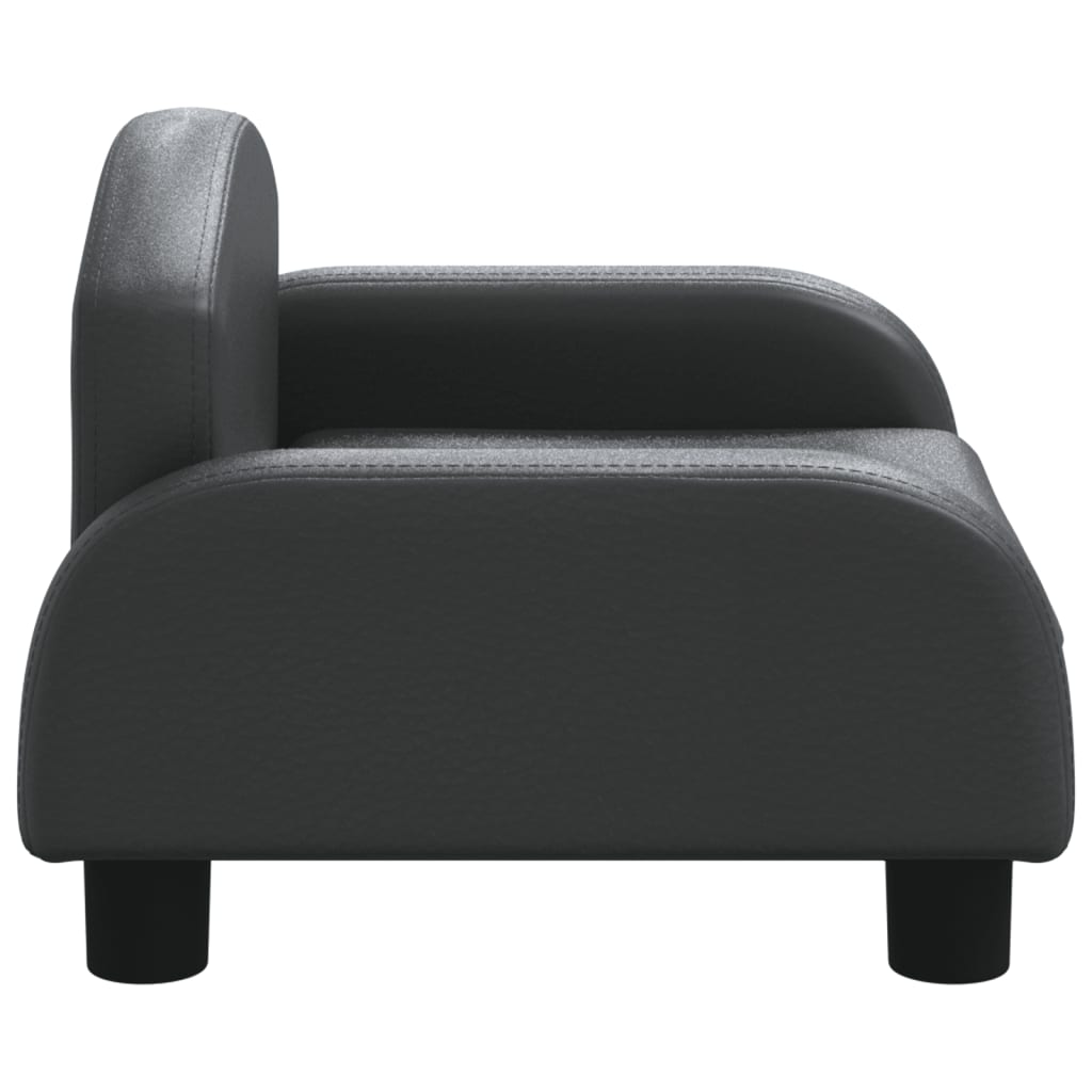 Cama Para Perros De Cuero Sintético Negra 50x40x30 Cm / Vetonek_2