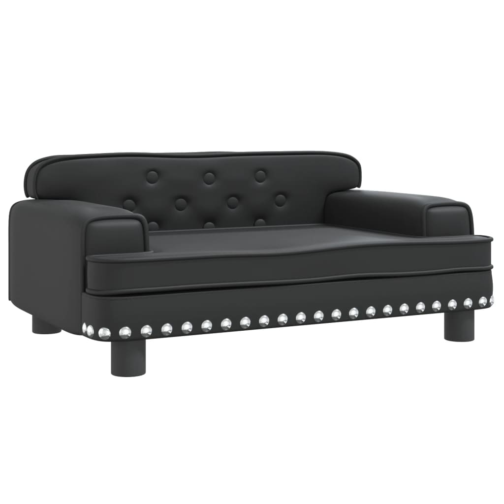 Cama Para Perros De Cuero Sintético Negra 70x45x30 Cm / Vetonek_0