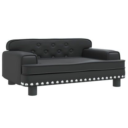 Cama Para Perros De Cuero Sintético Negra 70x45x30 Cm / Vetonek_0