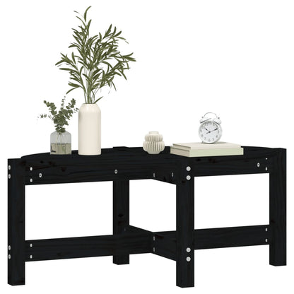 Mesa De Centro De Madera Maciza De Pino Negro 87x48x35 Cm_2
