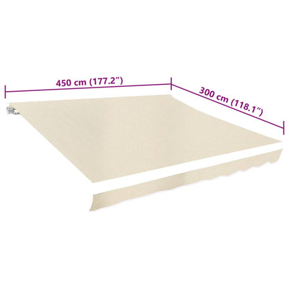 Tela De Repuesto Para Toldo Crema 4,5x3 M Poliéster_4