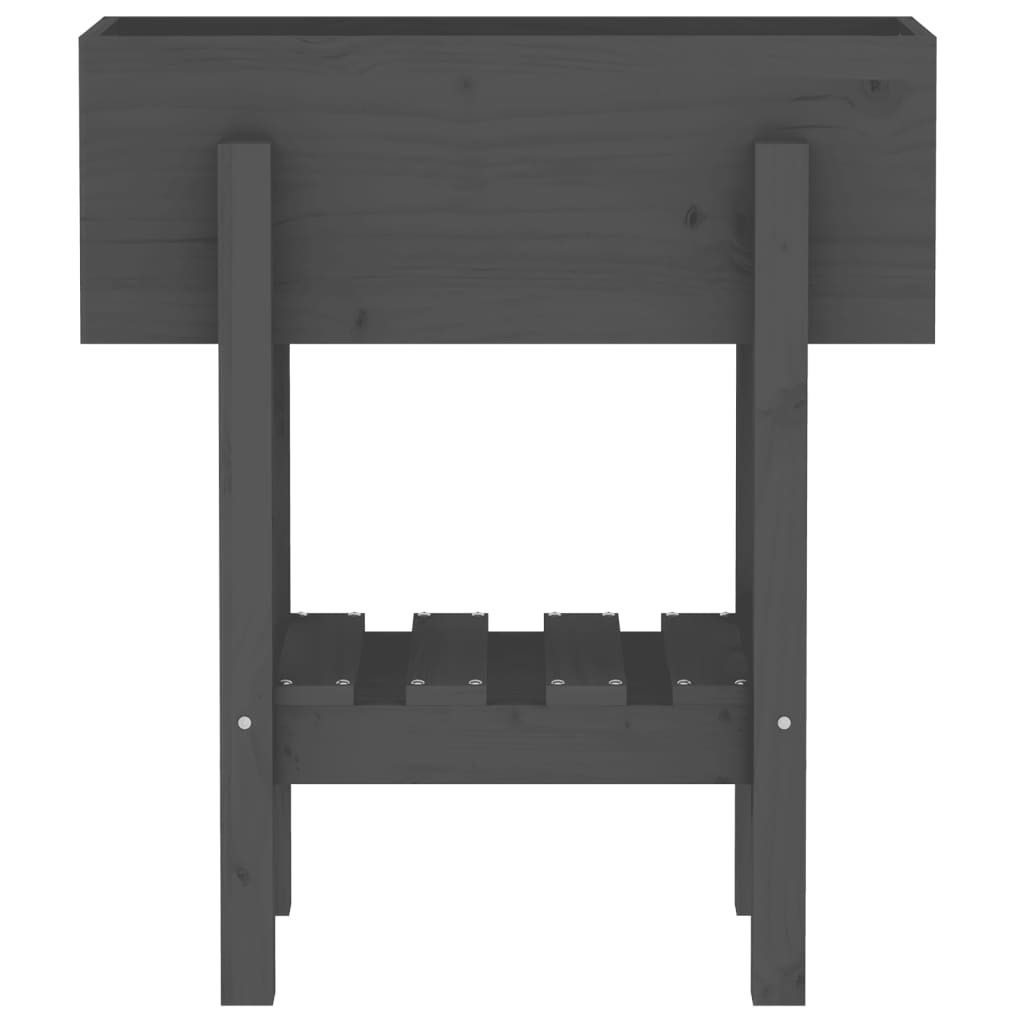 Jardinera Madera Maciza De Pino Gris 62x30x69 Cm_5