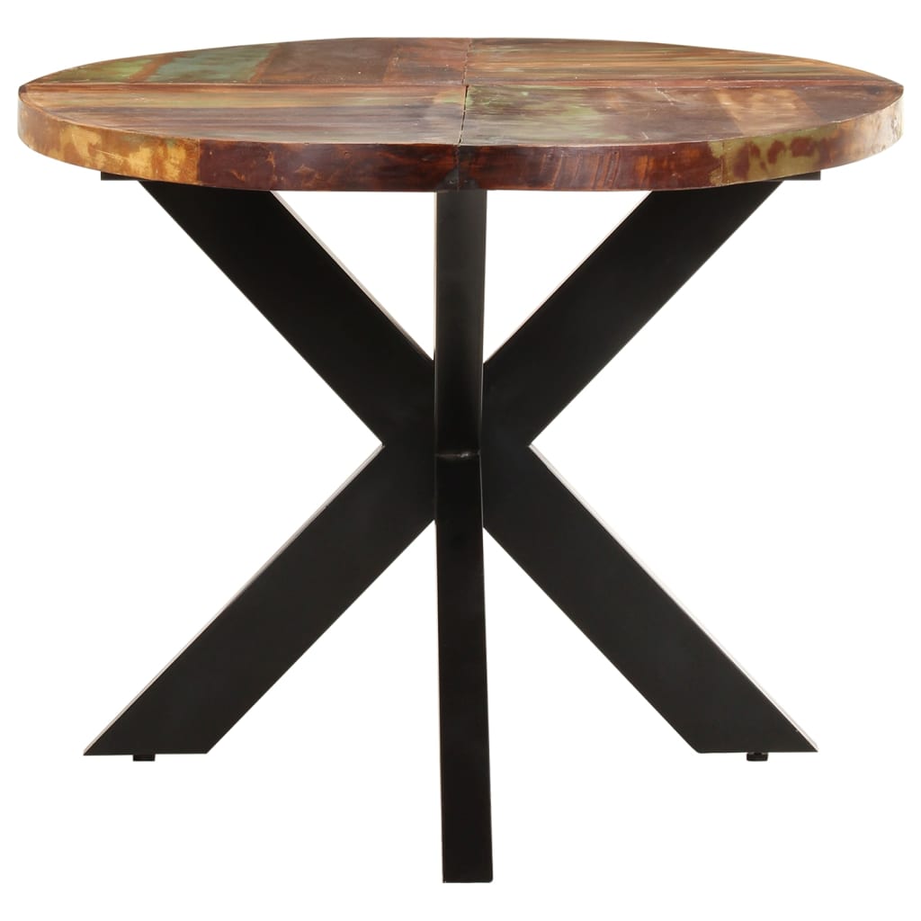 Mesa De Comedor Ovalada Madera Maciza Reciclada 200x100x75 Cm._1