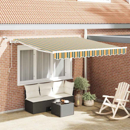 Toldo Retráctil Verde Y Amarillo 300 X 250 Cm Poliéster_1