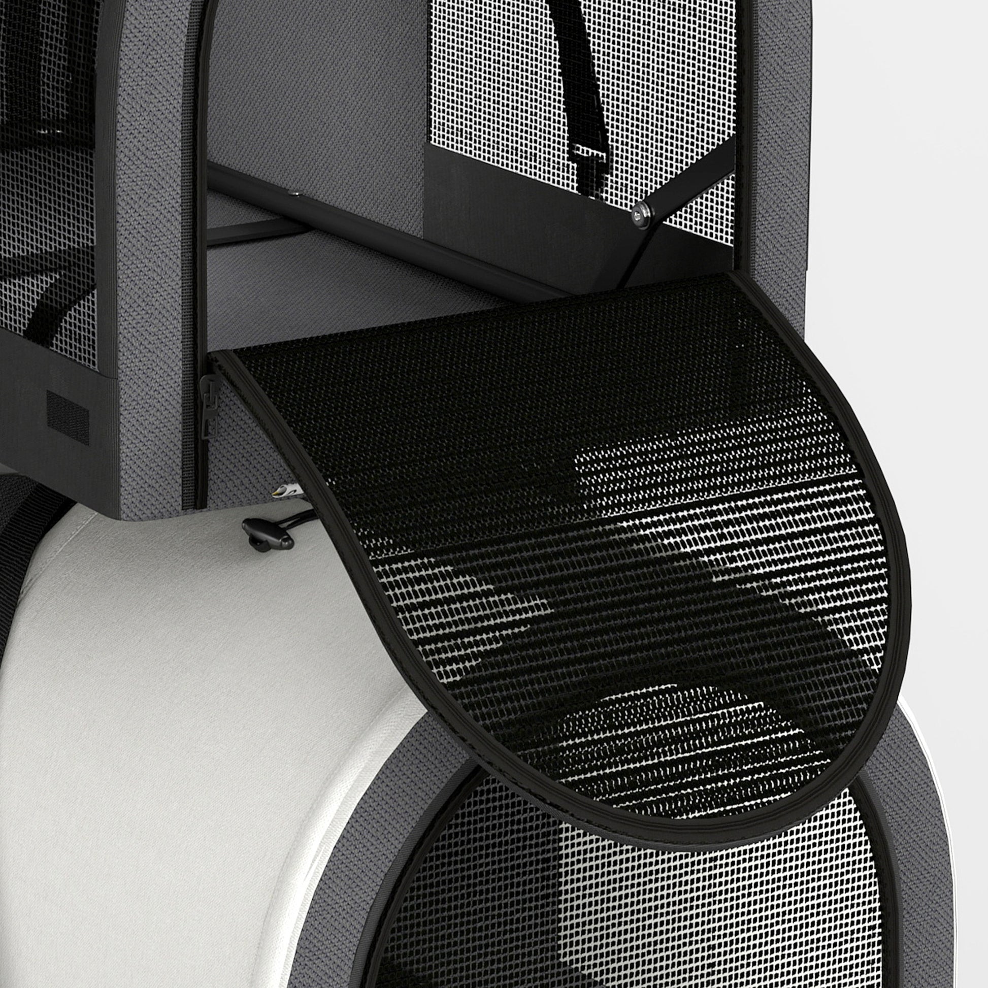 Pawhut Carrito Doble Para Perros Plegable Con 2 Transportines 66x50x98 Cm_4