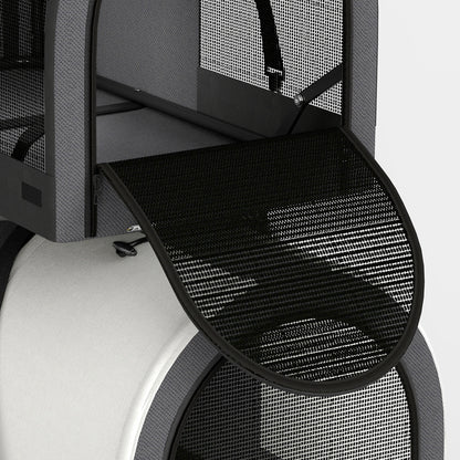 Pawhut Carrito Doble Para Perros Plegable Con 2 Transportines 66x50x98 Cm_4