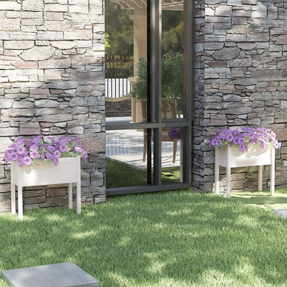 Jardineras 2 Uds Madera Maciza De Pino Blanco 70x31x70 Cm_1
