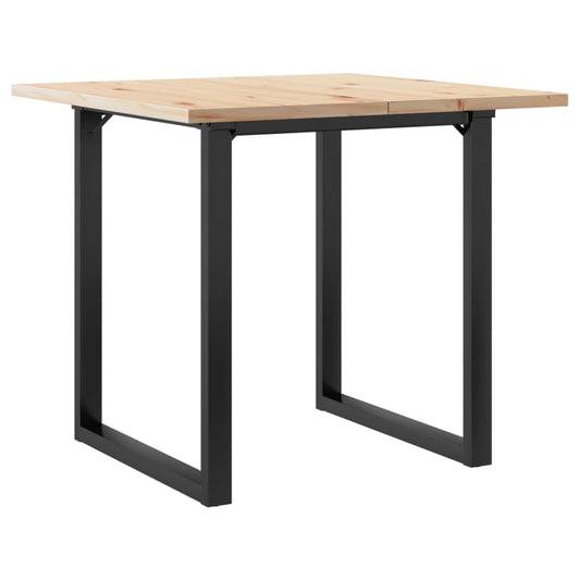 Mesa De Comedor Marco O Madera Maciza Pino Y Acero 90x90x75,5cm_0
