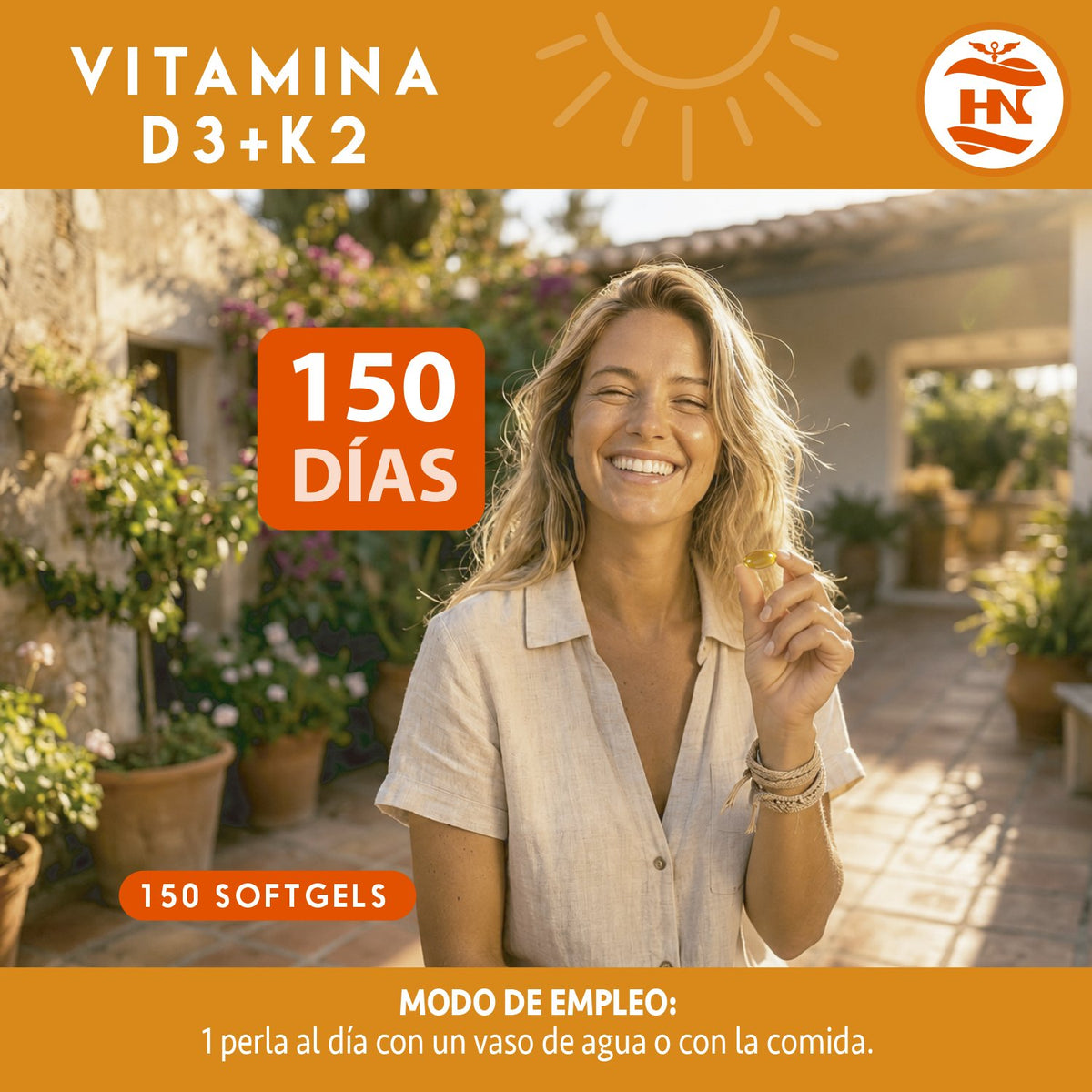 Pack 3 X Vitamina D3 4000 Ui (100 Μg) + K2 Mk-7 - 3 X 150 Cápsulas - Complemento Alimenticio_3