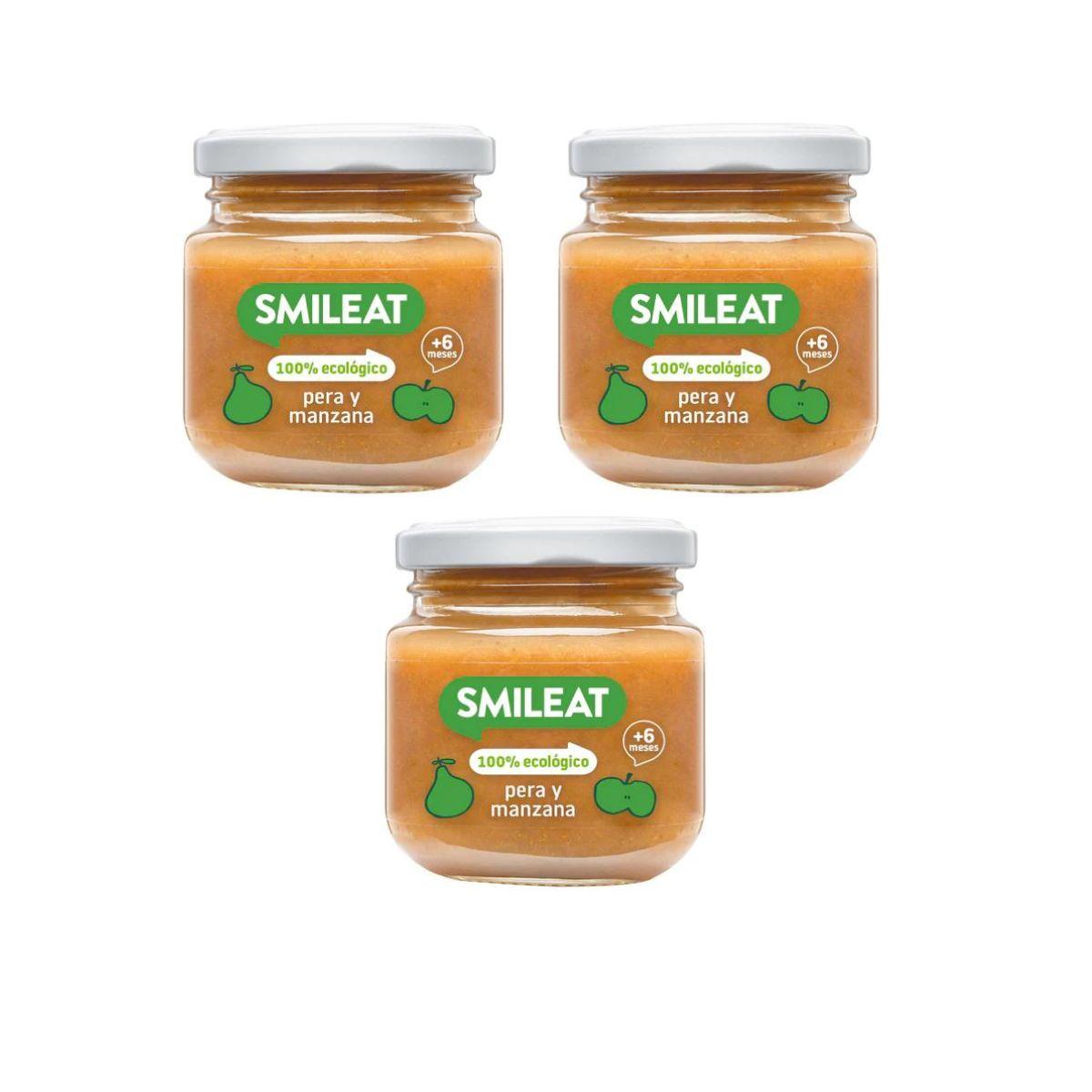 PROMO 3x Tarrito BIO pera y manzana +6 meses Smileat, 130g