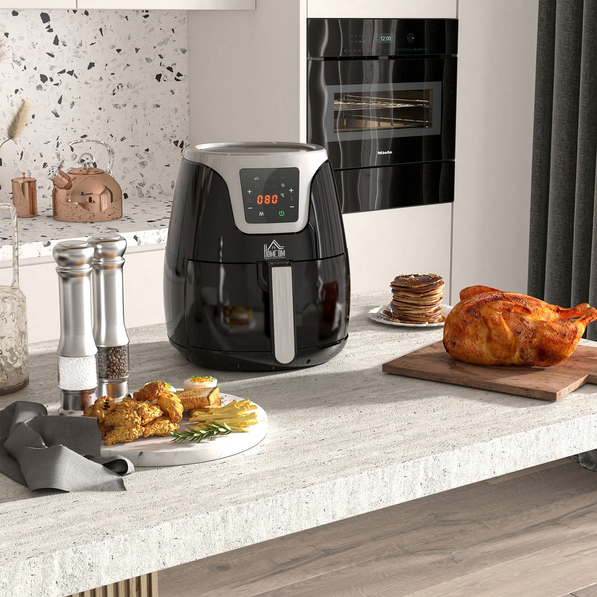 Homcom Freidora De Aire 3.5l 1500w Con Pantalla Led Y 7 Programas Homcom_1
