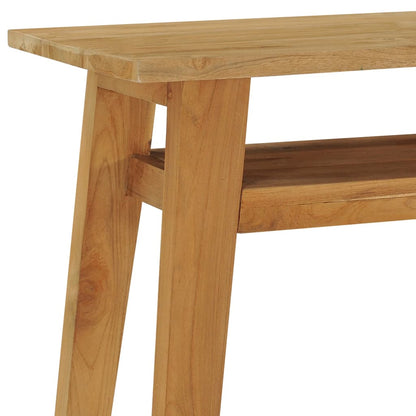 Mesa Consola De Madera De Teca Maciza 120x35x75 Cm_2