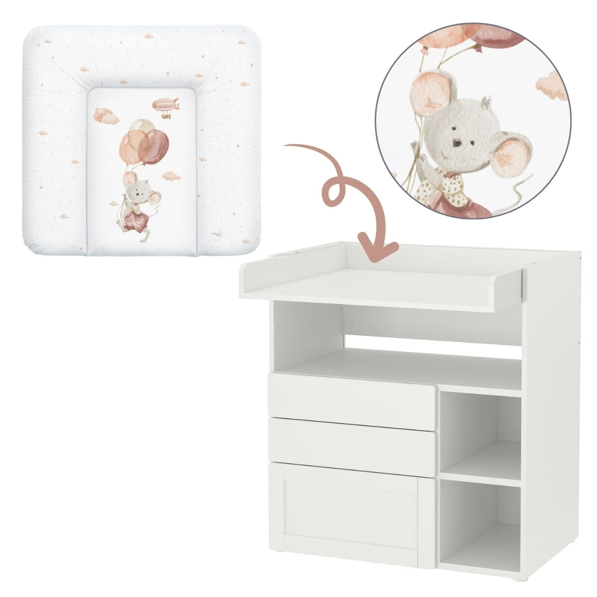 Cambiador Blando Para Comoda T-m Basic Mouse