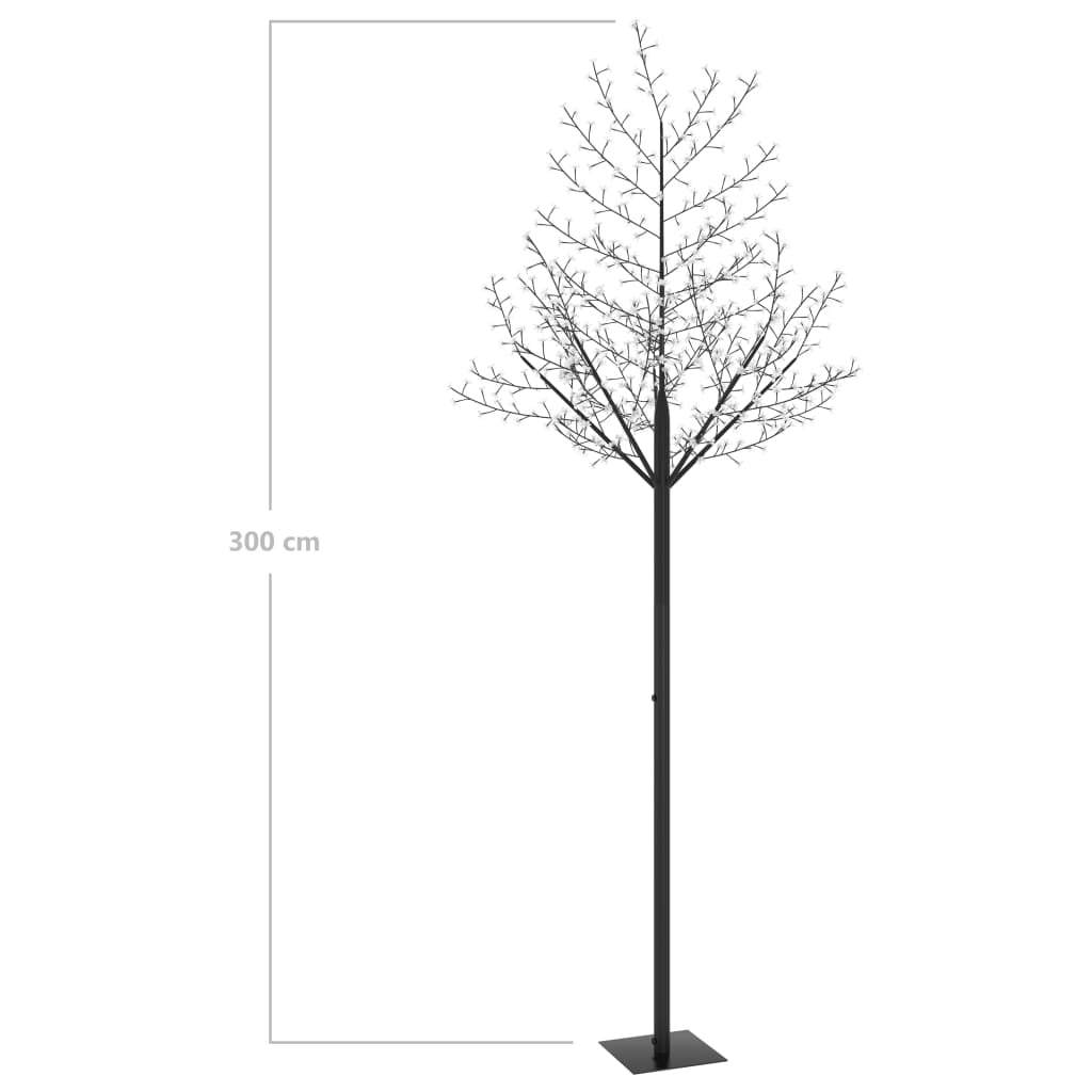 Vidaxl Árbol De Navidad 600 Leds Blanco Cálido Flores De Cerezo 300 Cm_2