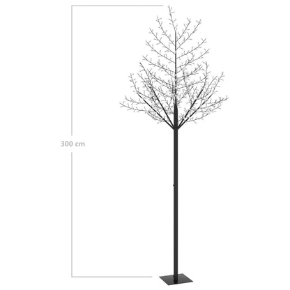 Vidaxl Árbol De Navidad 600 Leds Blanco Cálido Flores De Cerezo 300 Cm_2